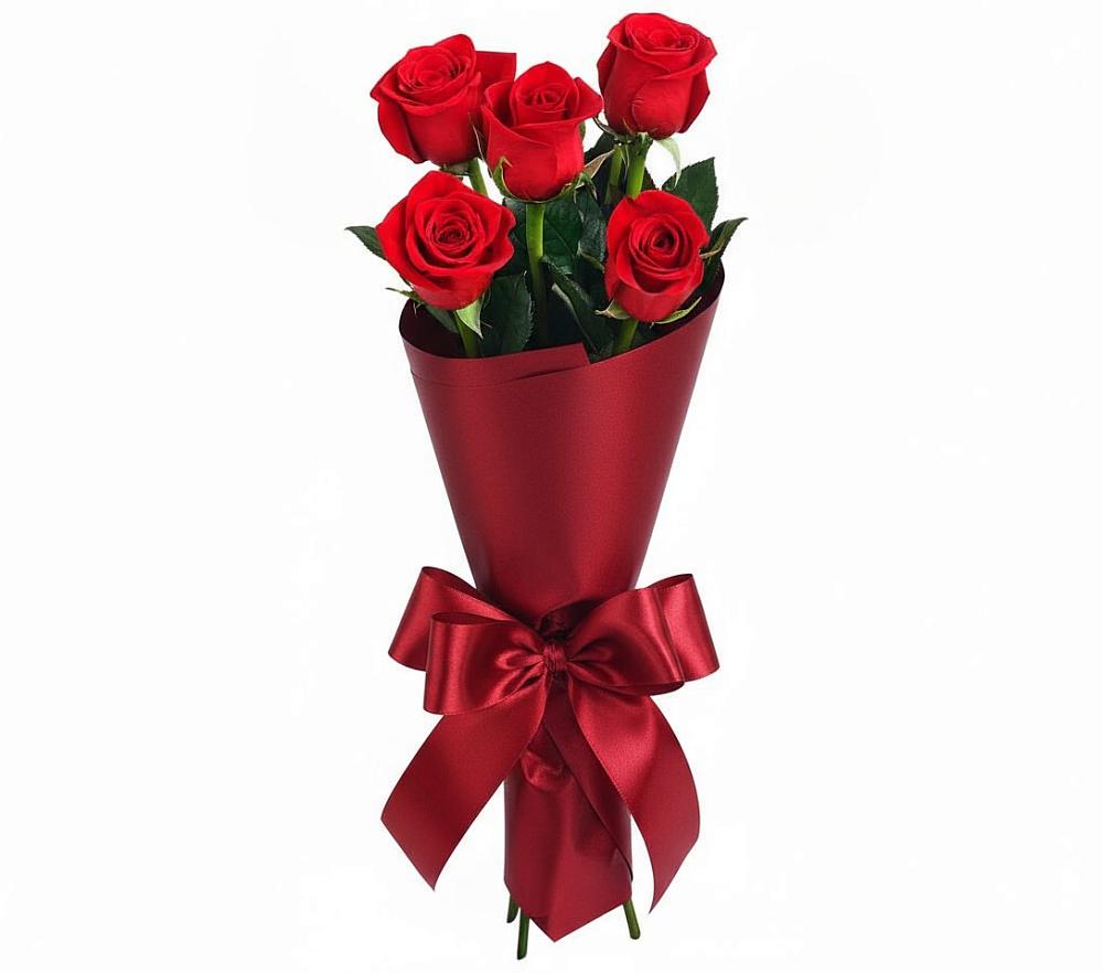 Букет 5 Красных роз Эдлесс Лав в Пышлицы