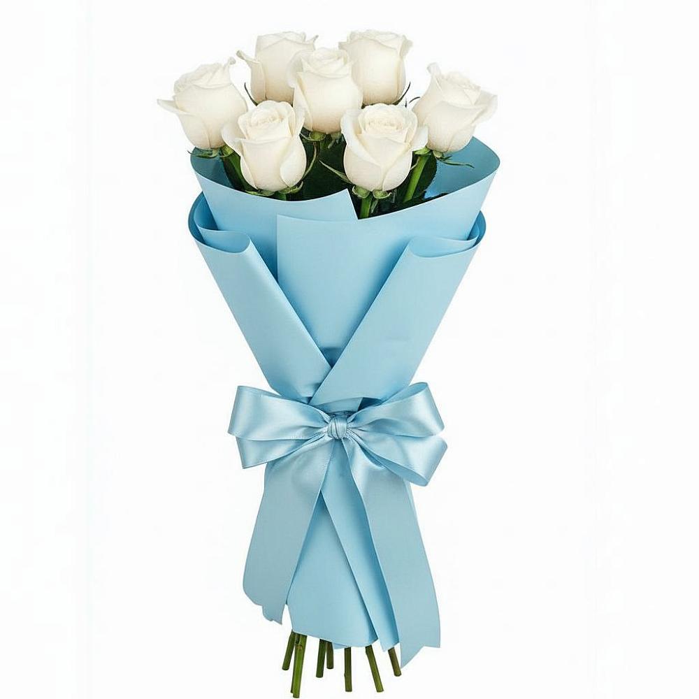 Букет 7 белых роз Проуд в Пышлицы