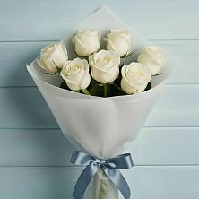 Букет 7 Белых роз Эдлесс Лав в Пышлицы