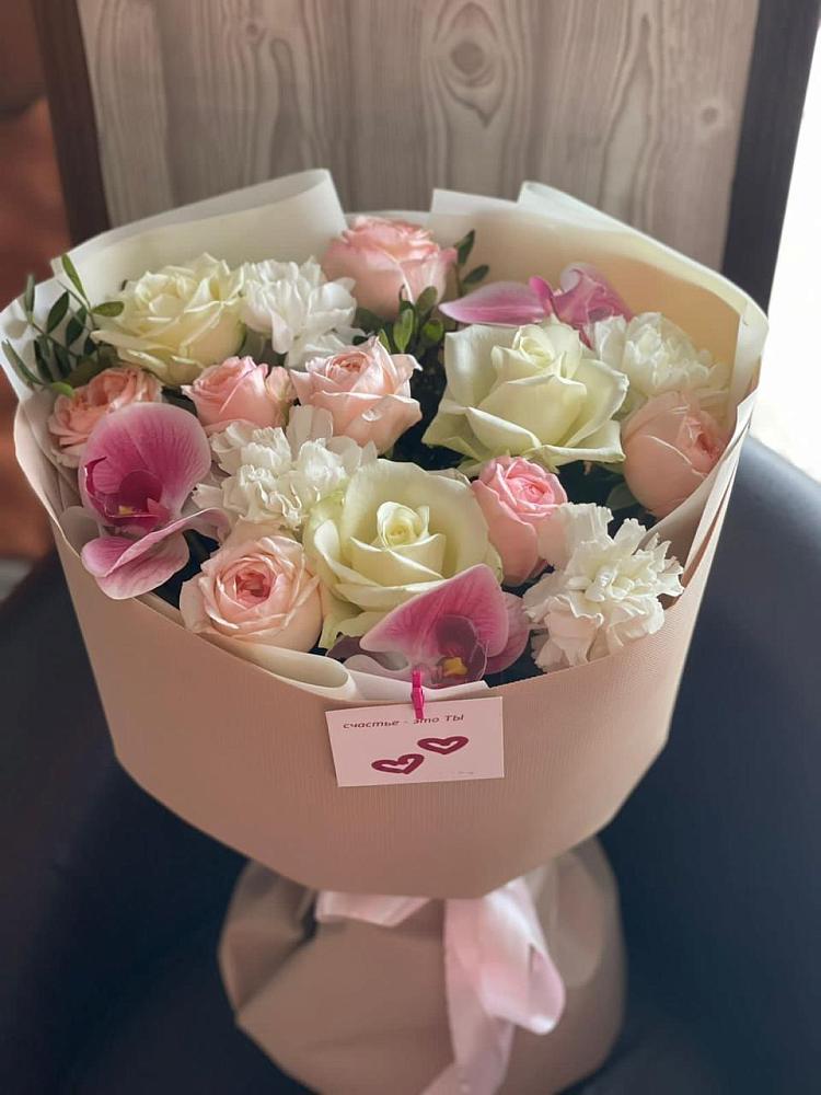 Букет цветов из: Орхидеи, Розы и Гвоздики в Пышлицы