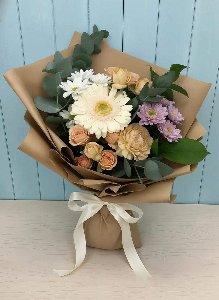 Букет цветов из: Герберы и Хризантемы в Пышлицы
