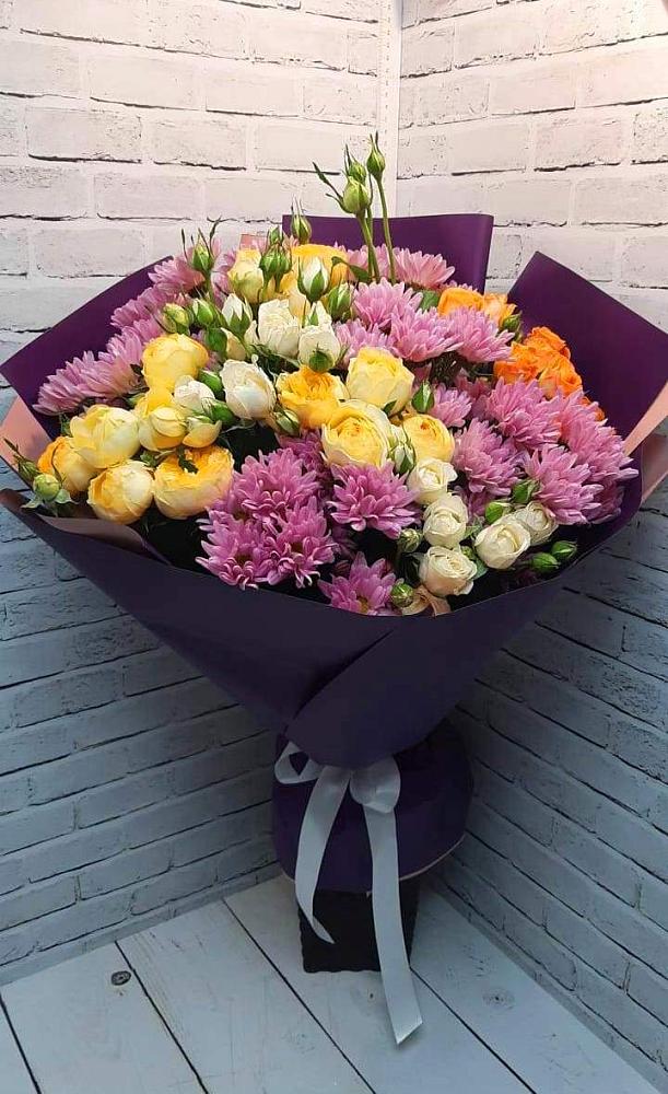 Букет цветов из: Хризантемы и Розы в Пышлицы