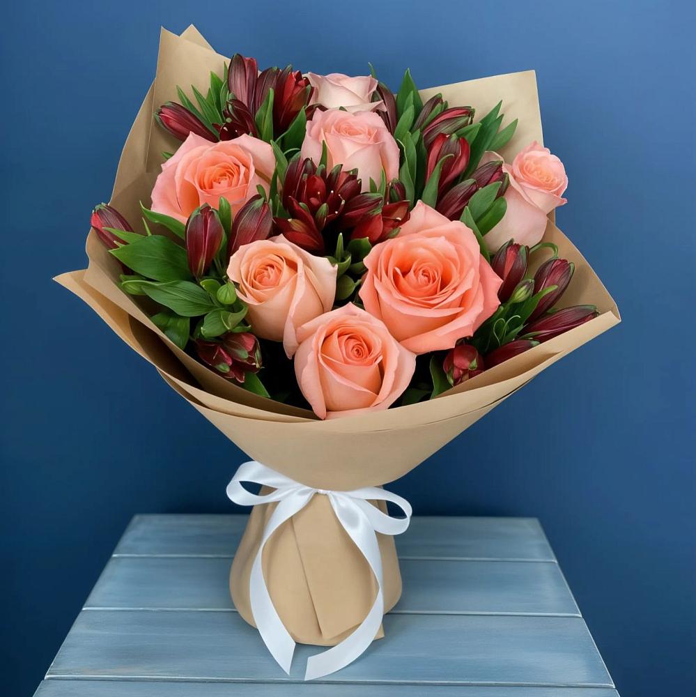 Букет цветов из: Розы и Альстромерии в Пышлицы