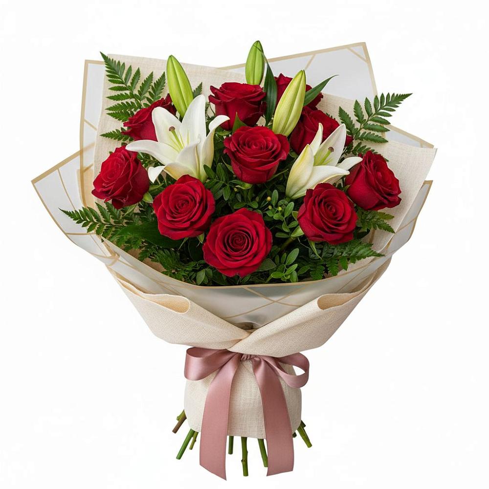 Букет цветов из: Лилии и Розы в Пышлицы