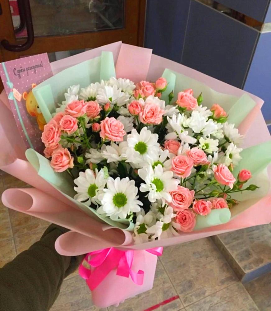 Букет цветов из: Розы и Хризантемы в Пышлицы