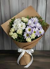 Букет цветов из:  Хризантемы и Розы в Пышлицы