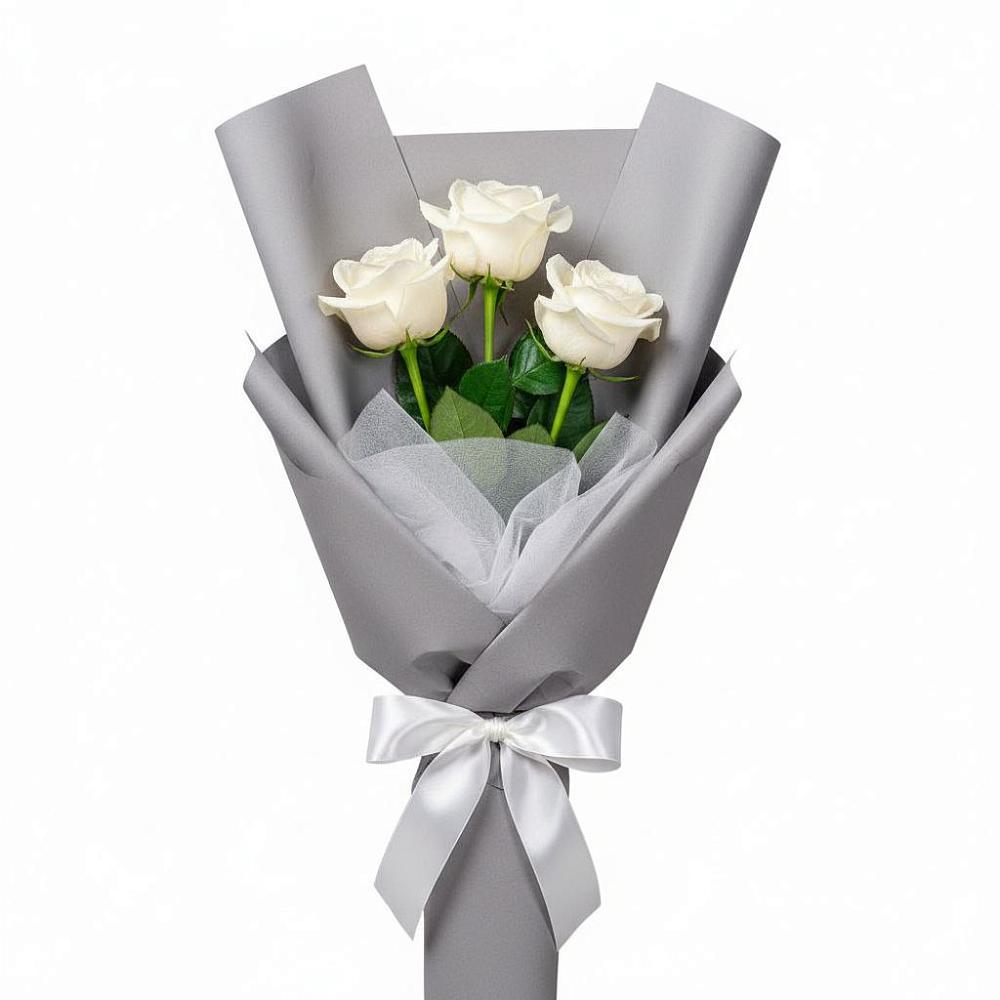 Букет 3 белые розы в Пышлицы