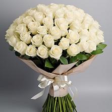 Букет 101 беля роза Белоснежка в Пышлицы