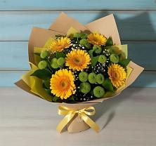Букет цветов из:  Герберы и Хризантемы в Пышлицы