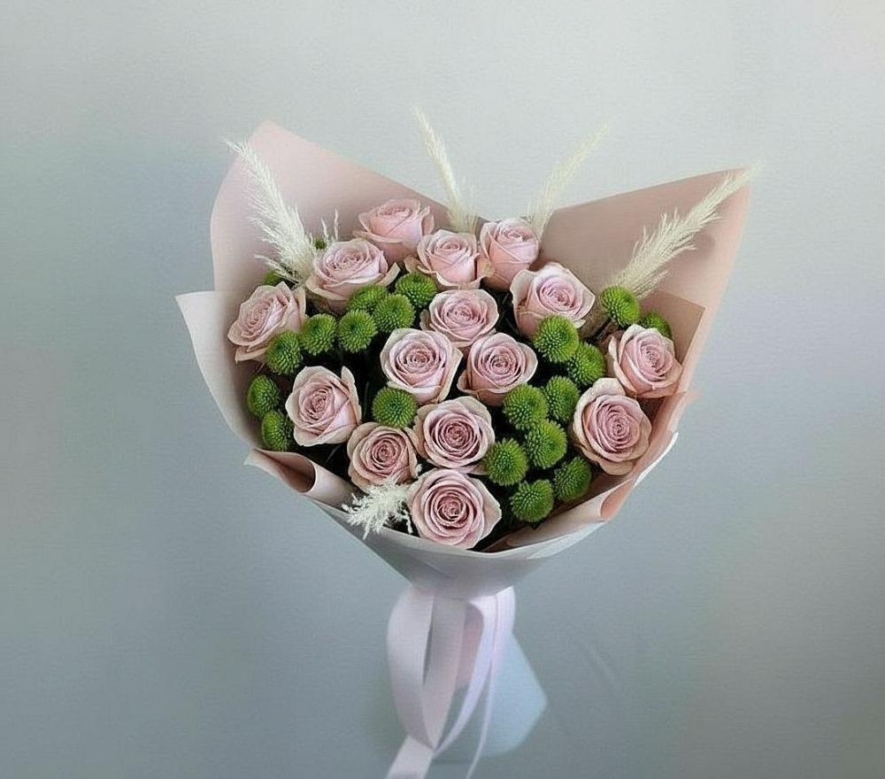 Букет цветов из: Розы и Хризантемы в Пышлицы