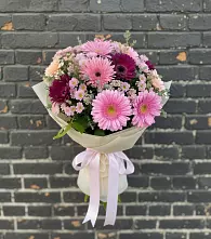 Букет цветов из:  Герберы и Хризантемы в Пышлицы