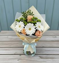 Букет цветов из:  Герберы, Розы и Хризантемы #REPLACE_PRED# Пышлицы