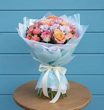 Букет цветов из:  Хризантемы и Розы в Пышлицы