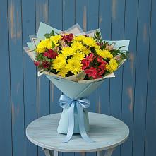 Букет цветов из:  Альстромерии и Хризантемы #REPLACE_PRED# Пышлицы