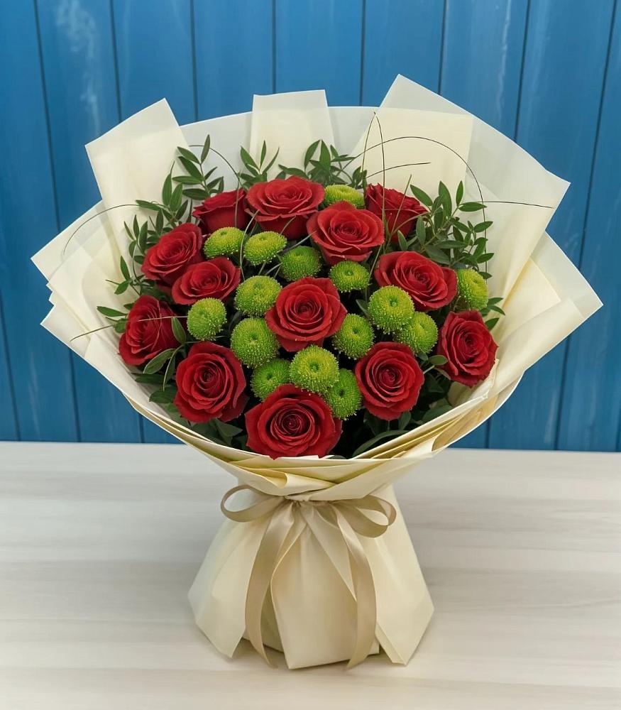 Букет цветов из: Розы и Хризантемы в Пышлицы